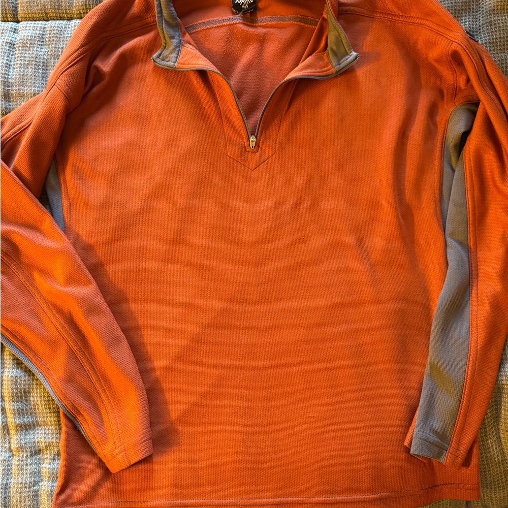 Prana Burnt Orange and Charcoal Pullover XL